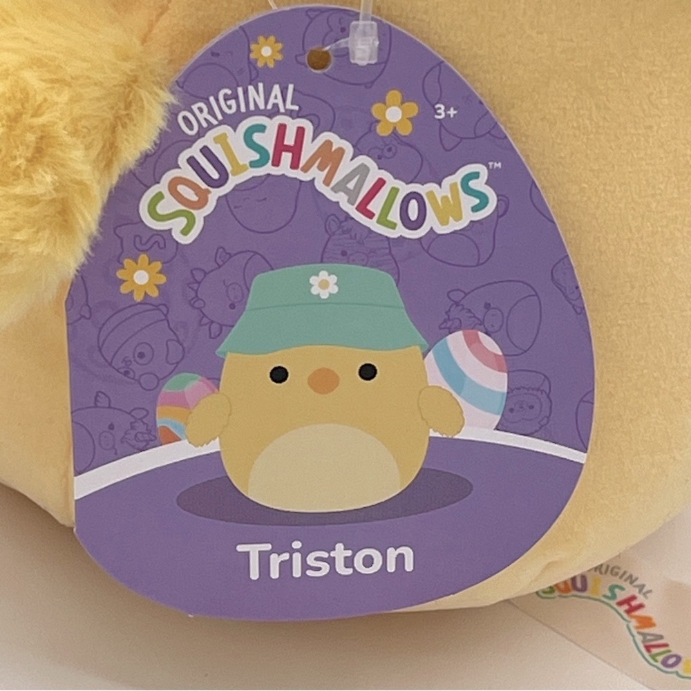Squishmallows 8” Triston the Easter Chick Wearing Flower Bucket Hat - Picture 7 of 7